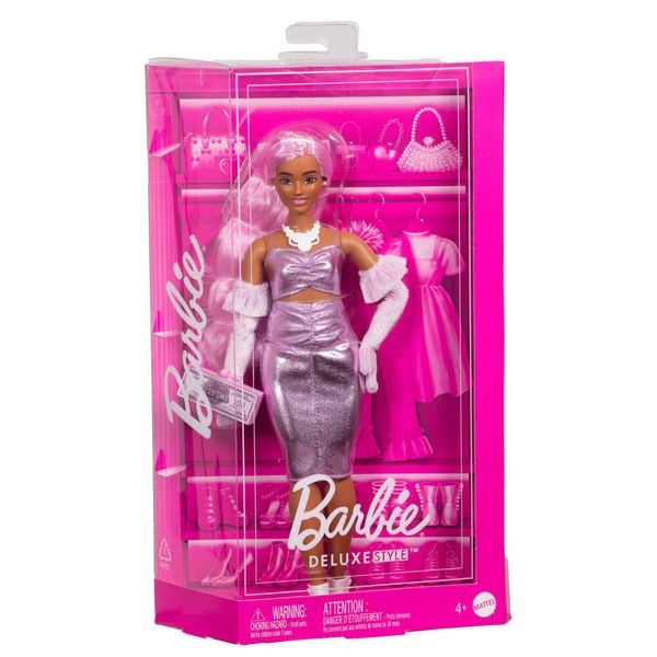 Produktbild: Barbie Deluxe Style Puppe - glänzendes Kleid
