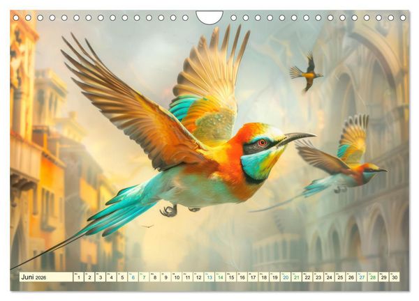 Produktbild: Farbenfrohe Fantasiev&ouml;gel (Wandkalender 2026 DIN A4 quer), CALVENDO Monatskalender