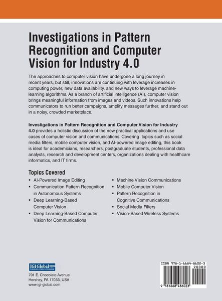 Produktbild: Investigations in Pattern Recognition and Computer Vision for Industry 4.0