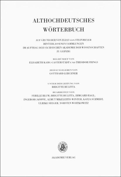 Produktbild: Althochdeutsches W&ouml;rterbuch / Band V: K-L, 8. Lieferung (kurzl&icirc;h bis lant)