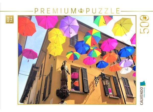 CALVENDO Puzzle Arona am Lago Maggiore: Regenschirme im Sonnenlicht | 500 Teile Lege-Größe 48 × 36 cm Foto-Puzzle für Erwachsene