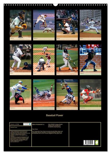 Produktbild: Baseball Power (Wandkalender 2027 DIN A2 hoch), CALVENDO Monatskalender