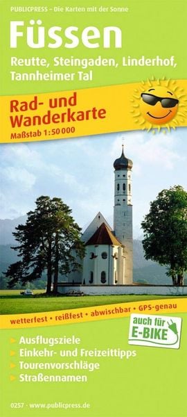 Produktbild: F&uuml;ssen und Umgebung mit Tannheimer Tal 1:50 000