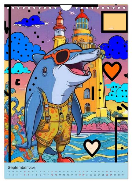 Produktbild: Coole Tiere der Pop Art (Wandkalender 2026 DIN A4 hoch), CALVENDO Monatskalender