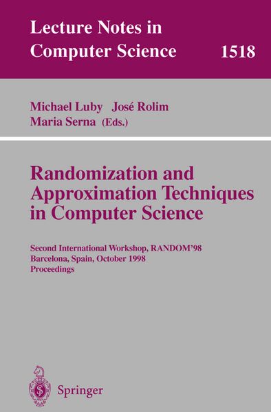 Produktbild: Randomization and Approximation Techniques in Computer Science
