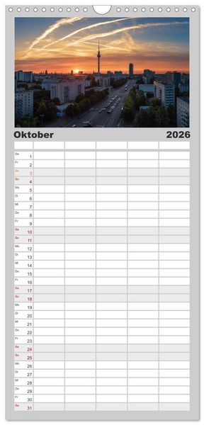 Produktbild: Familienplaner 2026 - Berlin - Faszination Hauptstadt mit 5 Spalten (Wandkalender, 21 x 45 cm) CALVENDO