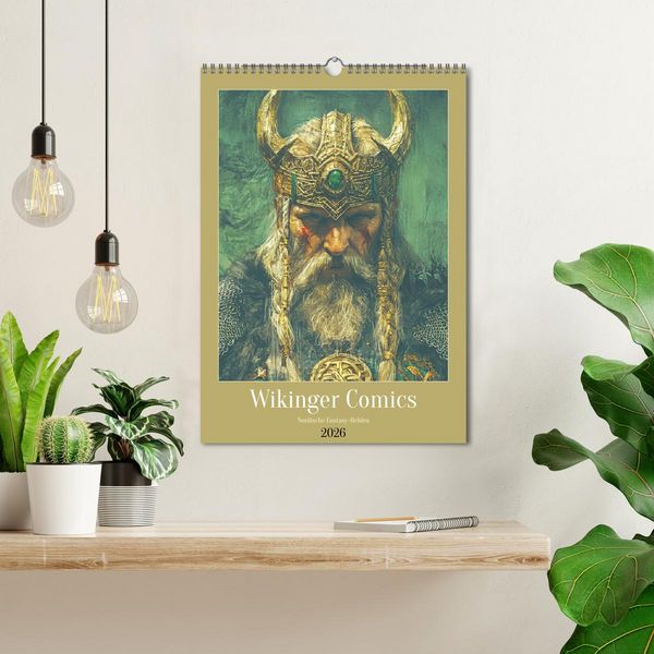 Produktbild: Wikinger Comics. Nordische Fantasy-Helden (Wandkalender 2026 DIN A3 hoch), CALVENDO Monatskalender
