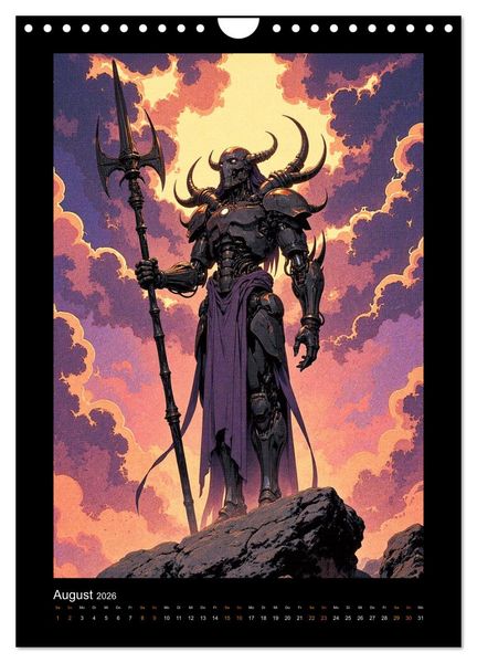 Produktbild: Cybertronic Chaos: Anime-inspirierte KI- Charaktere (Wandkalender 2026 DIN A4 hoch), CALVENDO Monatskalender