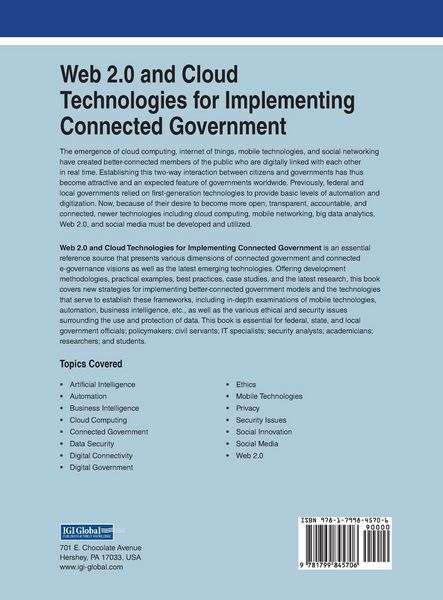Produktbild: Web 2.0 and Cloud Technologies for Implementing Connected Government