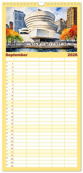 Produktbild: Familienplaner 2026 - Sightseeing New York mit 5 Spalten (Wandkalender, 21 x 45 cm) CALVENDO