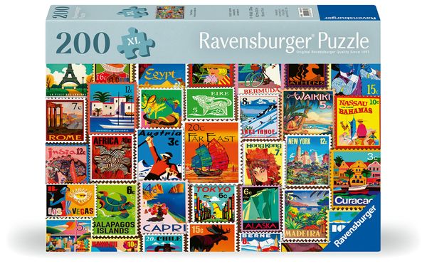 Produktbild: Feel Well & Puzzle - Briefmarken - Erwachsenenpuzzle mit 200 XL-Teilen und extra Bildvorlage