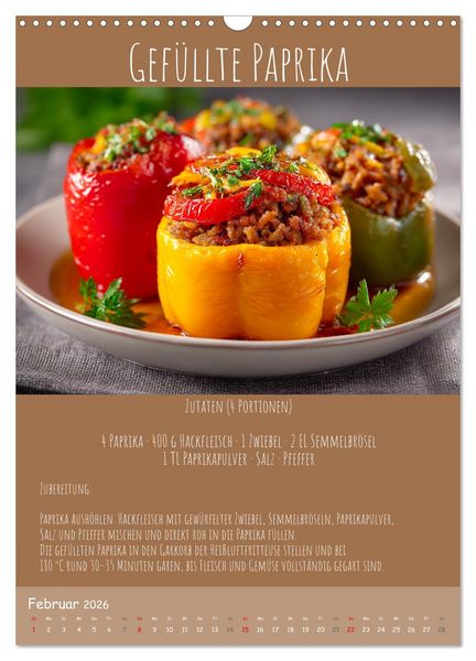 Produktbild: REZEPTE - Kochen in der Hei&szlig;luftfritteuse (Wandkalender 2026 DIN A3 hoch), CALVENDO Monatskalender