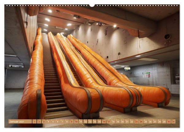 Produktbild: Vegitecture. Fotorealistische Visionen architektonischer Details (hochwertiger Premium Wandkalender 2027 DIN A2 quer), Kunstdruck in Hochglanz