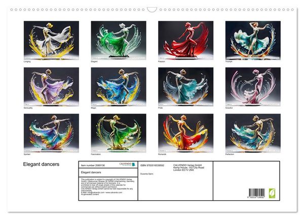 Produktbild: Elegant dancers (Wall Calendar 2026 DIN A2 landscape), CALVENDO 12 Month Wall Calendar