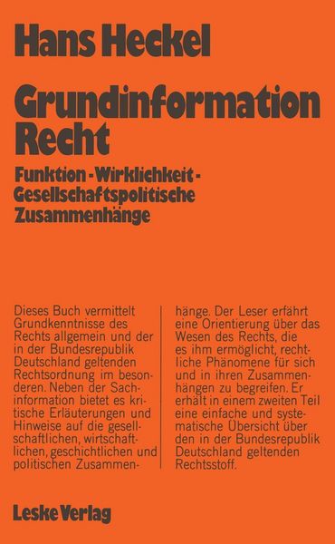 Produktbild: Grundinformation Recht