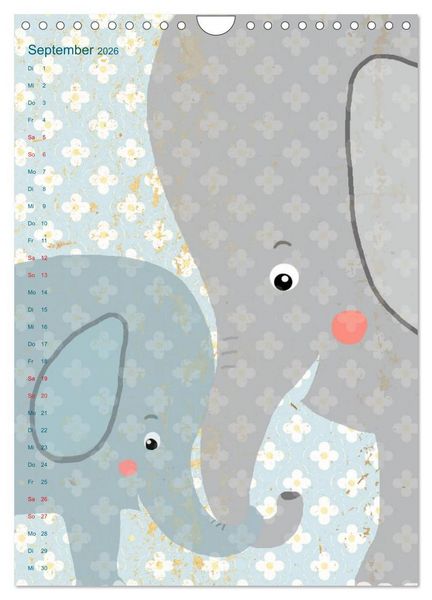 Produktbild: Tierische Motive von Little Miss Arty Illustrationen (Wandkalender 2026 DIN A4 hoch), CALVENDO Monatskalender