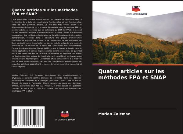 Produktbild: Quatre articles sur les m&eacute;thodes FPA et SNAP