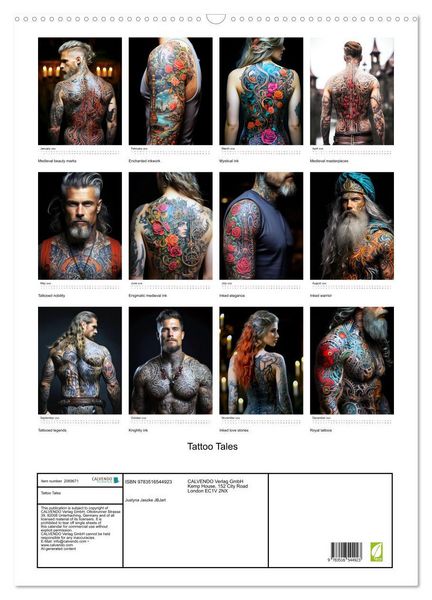 Produktbild: Tattoo Tales (Wall Calendar 2026 DIN A2 portrait), CALVENDO 12 Month Wall Calendar