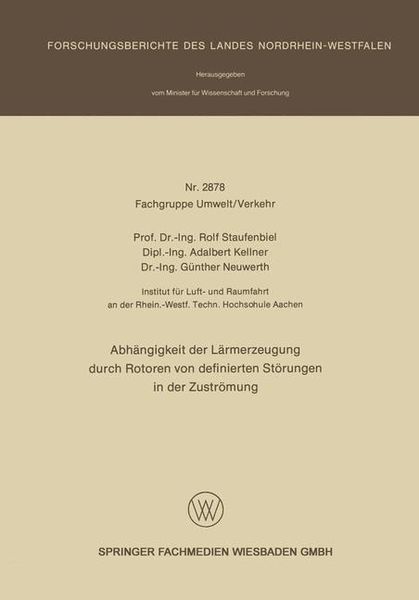 Produktbild: Abh&auml;ngigkeit der L&auml;rmerzeugung durch Rotoren von definierten St&ouml;rungen in der Zustr&ouml;mung