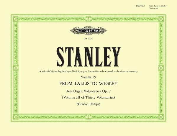Produktbild: Stanley, J: 10 Voluntaries Op. 7