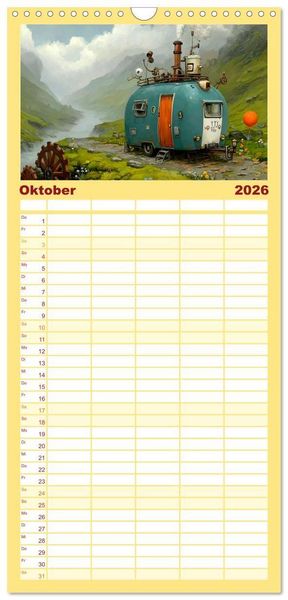 Produktbild: Familienplaner 2026 - Caravanesque mit 5 Spalten (Wandkalender, 21 x 45 cm) CALVENDO