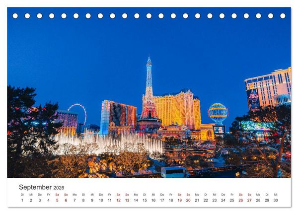 Produktbild: Las Vegas - Die Hauptstadt der Unterhaltung. (Tischkalender 2026 DIN A5 quer), CALVENDO Monatskalender