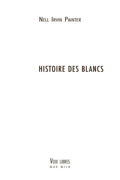 Produktbild: Histoire des Blancs