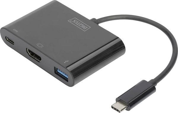 Digitus DA-70855 HDMI / USB Adapter [1x USB-C® Stecker - 1x HDMI-Buchse, USB 3.2 Gen 1 Buchse A (USB 3.0), USB-C® Buchse