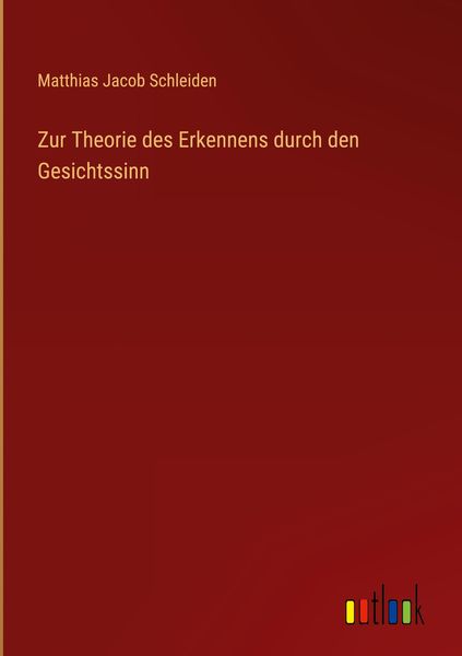 Produktbild: Zur Theorie des Erkennens durch den Gesichtssinn