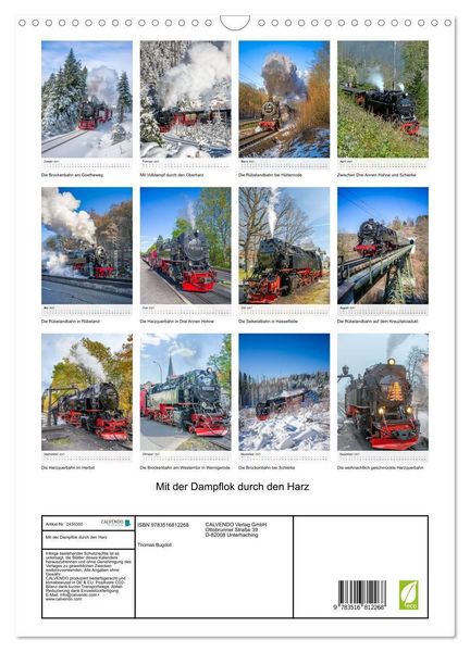 Produktbild: Mit der Dampflok durch den Harz (Wandkalender 2027 DIN A3 hoch), CALVENDO Monatskalender