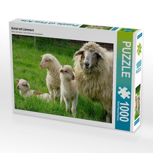 Produktbild: CALVENDO Puzzle Schaf mit L&auml;mmern | 1000 Teile Lege-Gr&ouml;&szlig;e 64 &times; 48 cm Foto-Puzzle f&uuml;r gl&uuml;ckliche Stunden