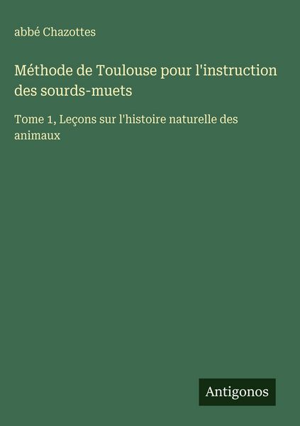 Produktbild: M&eacute;thode de Toulouse pour l'instruction des sourds-muets