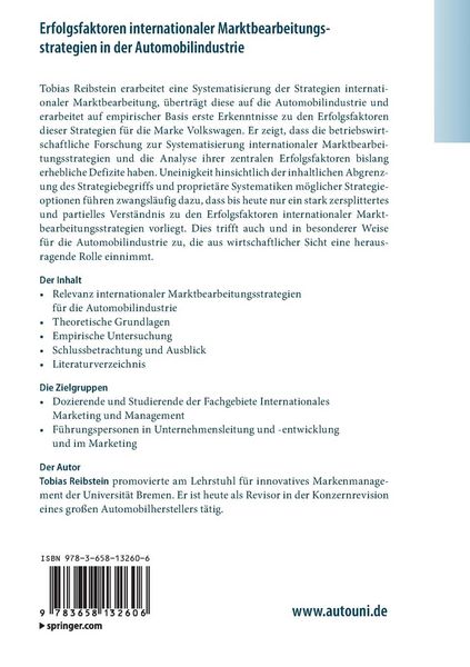 Produktbild: Erfolgsfaktoren internationaler Marktbearbeitungsstrategien in der Automobilindustrie