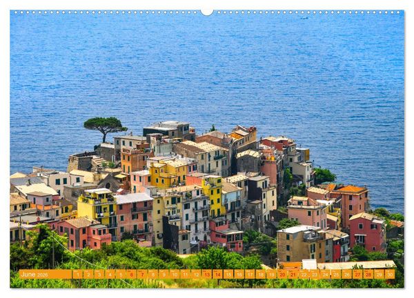 Produktbild: Colourful Postcards from Cinque Terre (High Quality Premium Wall Calendar 2026 DIN A2 landscape),CALVENDO 12 Month Wall Calendar