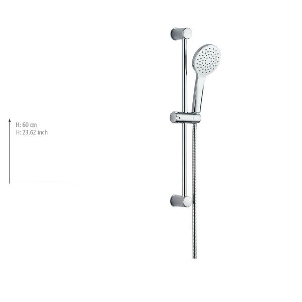 Produktbild: Brauseset Mod. No. 2, chrom, Edelstahl, 60 cm, &Oslash; 18 mm, f&uuml;r einfache Kalkreinigung