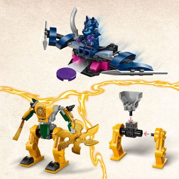 LEGO NINJAGO 71804 Arins Battle Mech, Ninja-Spielzeug mit Actionfiguren