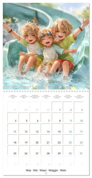 Produktbild: En famille ou entre amis - Inspir&eacute; du style Manga (Calendrier mural carr&eacute; 2026 30x30 cm) Calendrier double avec une page pour vos prises de notes