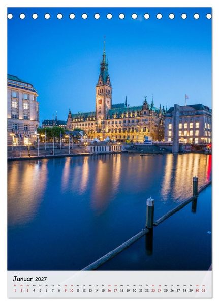 Produktbild: Hamburg - Hanseatische Eleganz (Tischkalender 2027 DIN A5 hoch), CALVENDO Monatskalender