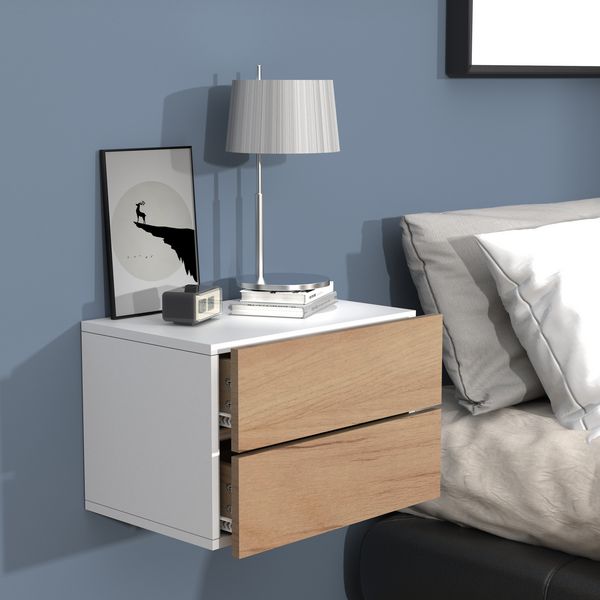 Produktbild: Holz Wandschublade Wand H&auml;nge Nachttisch Usal L45