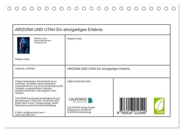 Produktbild: ARIZONA UND UTAH Ein einzigartiges Erlebnis (Tischkalender 2026 DIN A5 quer), CALVENDO Monatskalender