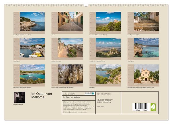 Produktbild: Im Osten von Mallorca (hochwertiger Premium Wandkalender 2026 DIN A2 quer), Kunstdruck in Hochglanz