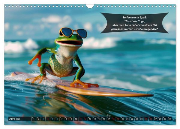 Produktbild: Der tierisch lustige Surfkalender (Wandkalender 2026 DIN A3 quer), CALVENDO Monatskalender