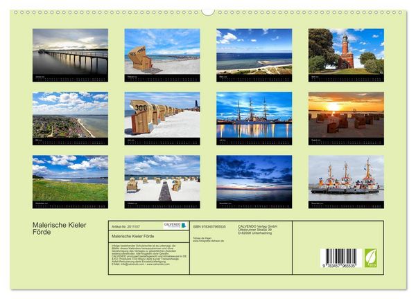 Produktbild: Malerische Kieler F&ouml;rde (hochwertiger Premium Wandkalender 2026 DIN A2 quer), Kunstdruck in Hochglanz