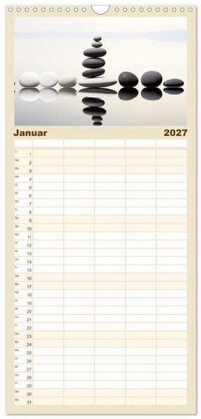 Produktbild: Familienplaner 2027 - Zen mit 5 Spalten (Wandkalender, 21 x 45 cm) CALVENDO