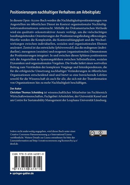 Produktbild: Positionierungen nachhaltigen Verhaltens am Arbeitsplatz