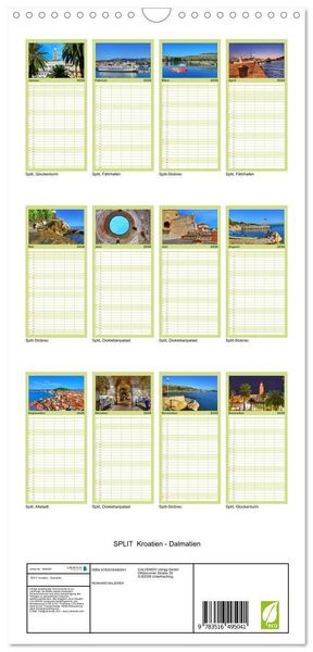 Produktbild: Familienplaner 2026 - SPLIT Kroatien - Dalmatien mit 5 Spalten (Wandkalender, 21 x 45 cm) CALVENDO