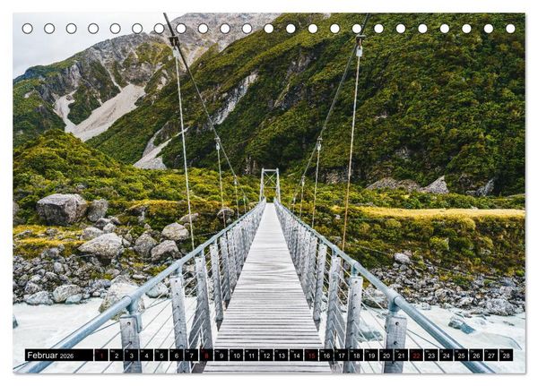 Produktbild: Neuseeland - Die sch&ouml;nsten Orte der Nord- und S&uuml;dinsel (Tischkalender 2026 DIN A5 quer), CALVENDO Monatskalender