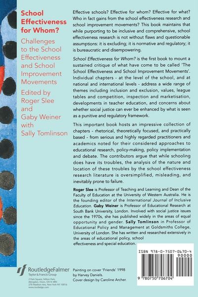 Produktbild: School Effectiveness for Whom?