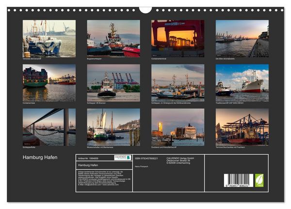 Produktbild: Hamburg Hafen (Wandkalender 2026 DIN A3 quer), CALVENDO Monatskalender