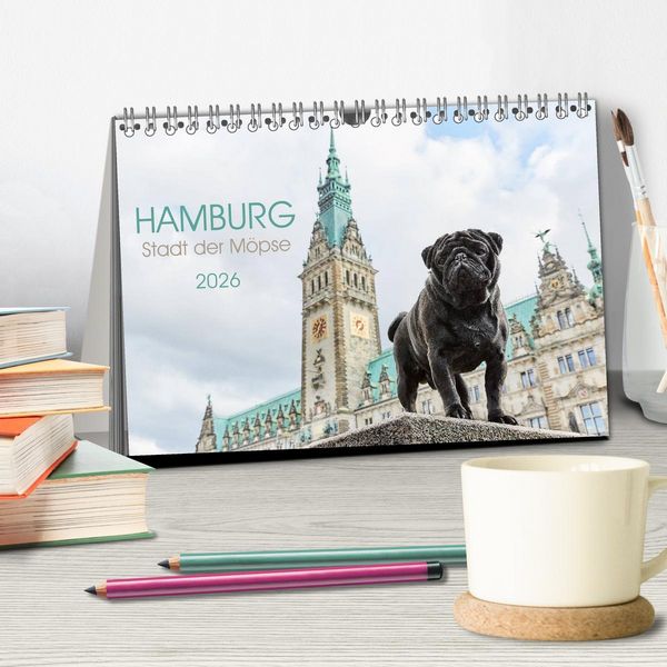 Produktbild: Hamburg - Stadt der M&ouml;pse (Tischkalender 2026 DIN A5 quer), CALVENDO Monatskalender